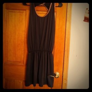 Black open back midi dress
